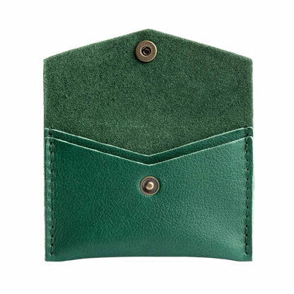 Bacalar | Small leather envelope card wallet with snap closure