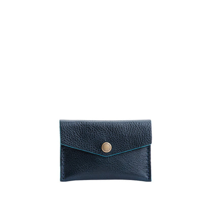 Boreal | Small leather card wallet with snap closure