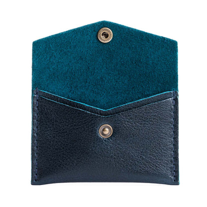Boreal | Small leather card wallet with snap closure