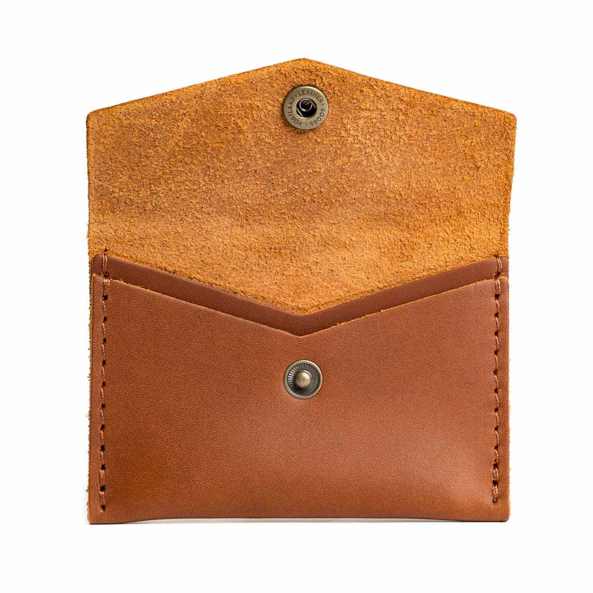 Honey | Small leather envelope card wallet with snap closure