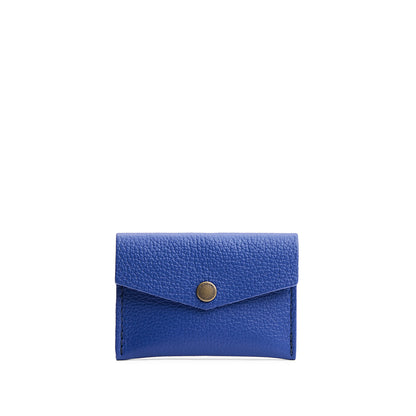Molino Blue | Small leather envelope card wallet with snap closure
