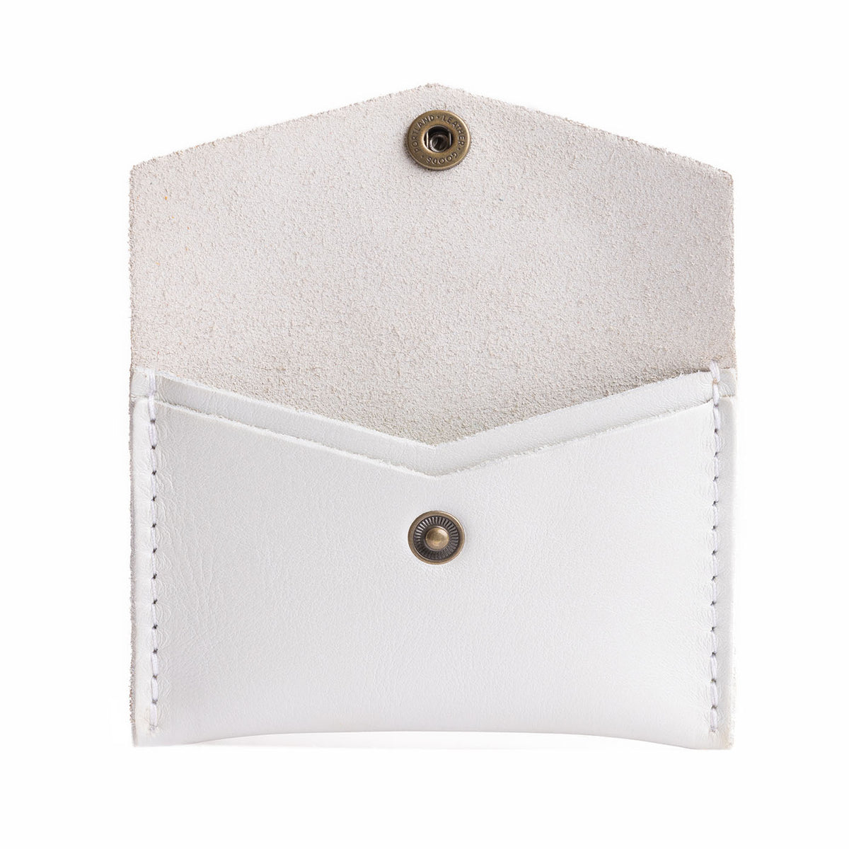 Pearl | Small leather envelope card wallet with snap closure