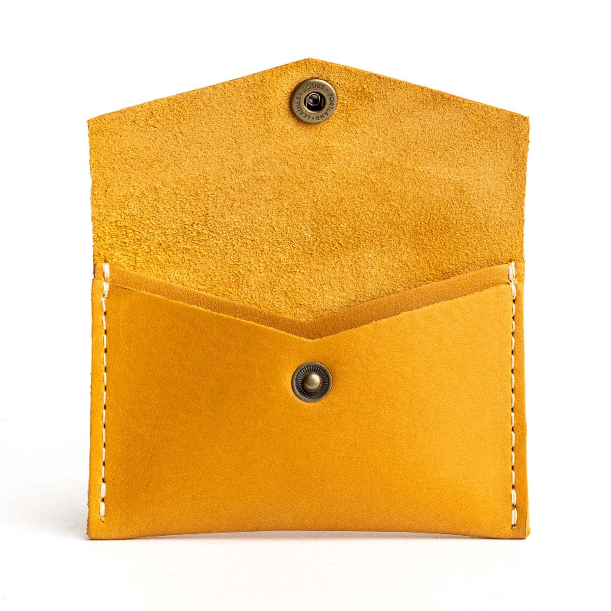 Sunflower | Small leather envelope card wallet with snap closure