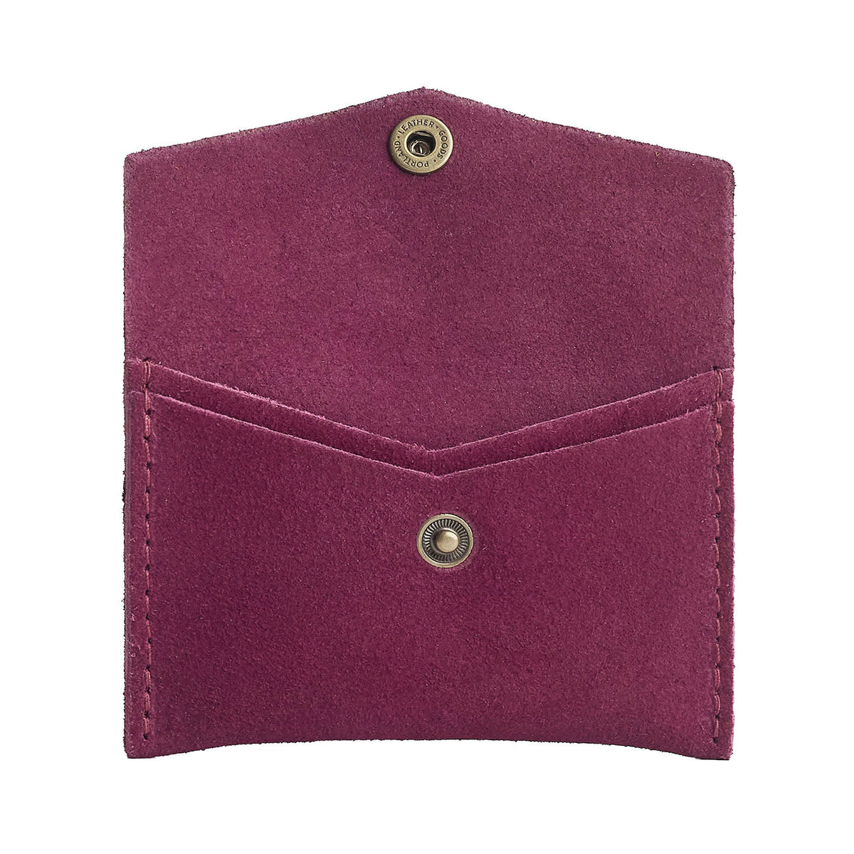 Superbloom | Small leather envelope card wallet with snap closure