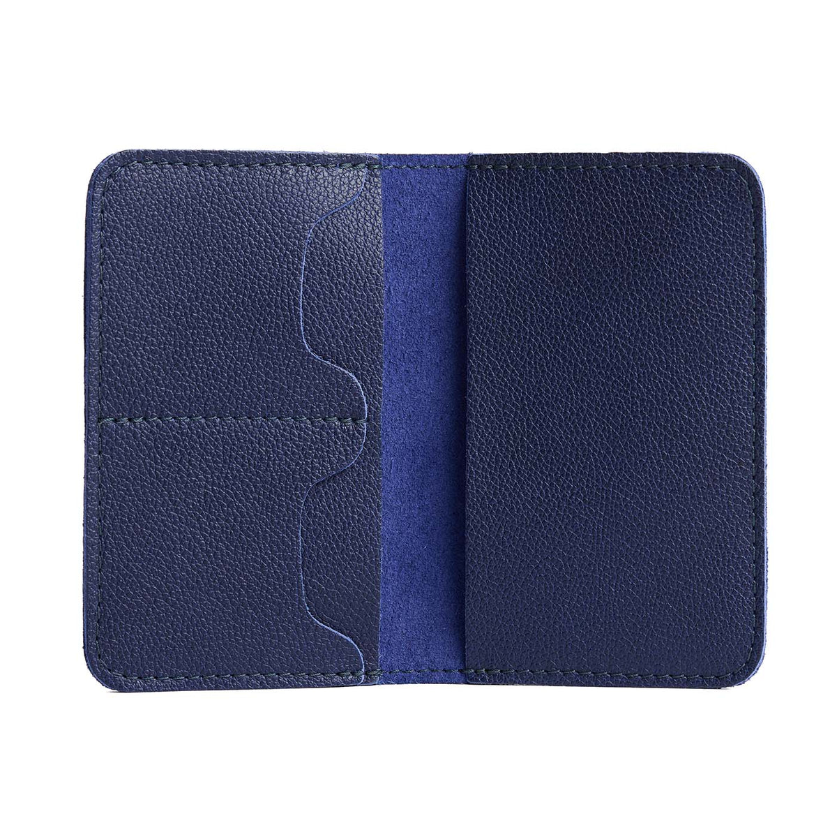 Cobalt | Leather passport case with PLG logo