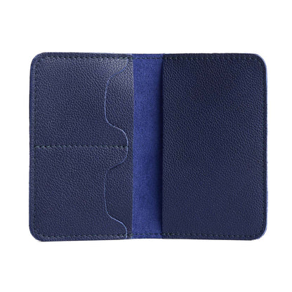 Cobalt | Leather passport case with PLG logo