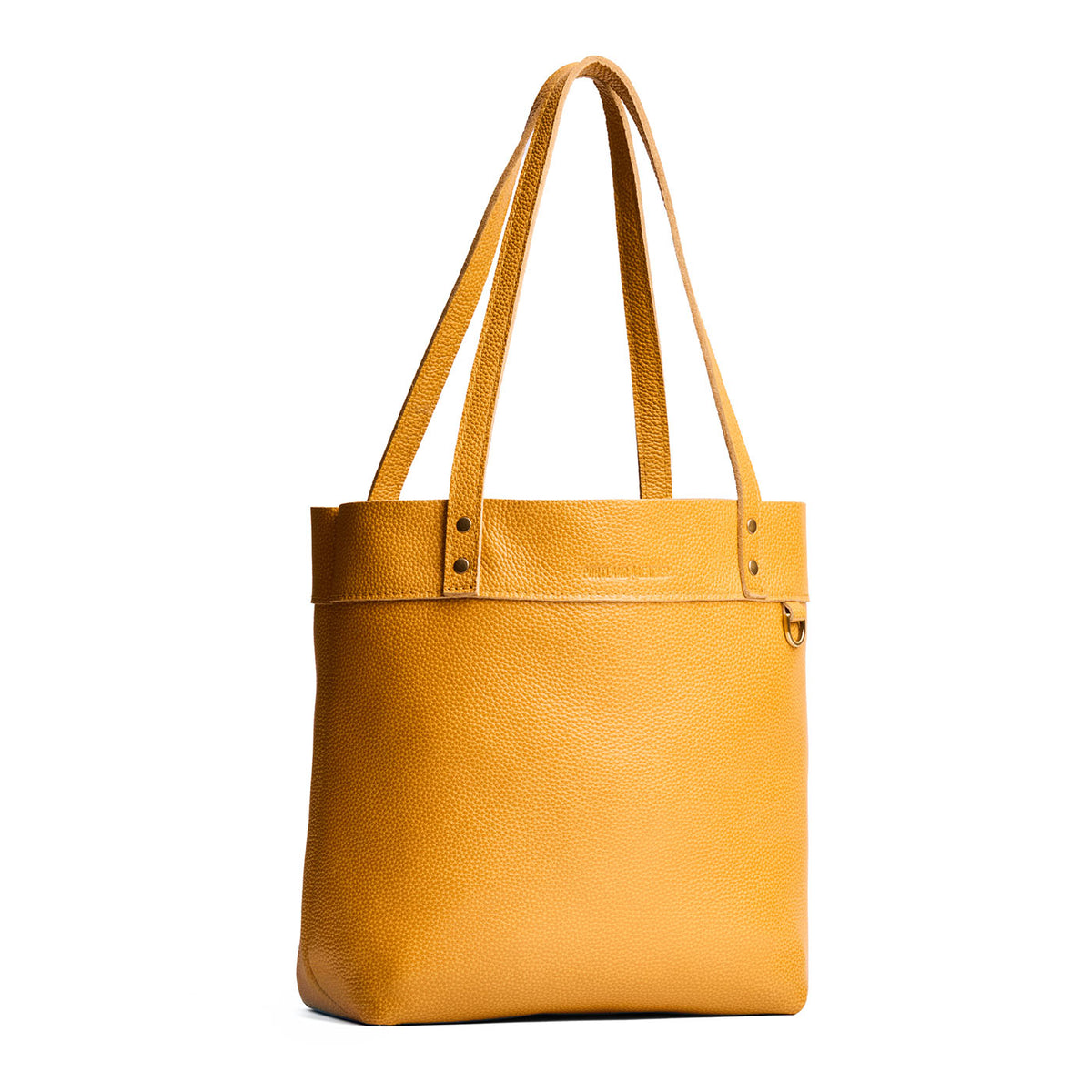 Sunshine*Medium*Classic | Leather tote bag with riveted straps and exterior key loop