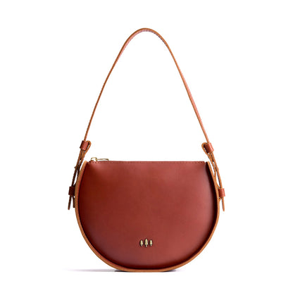 Chestnut | Rounded structured shoulder bag