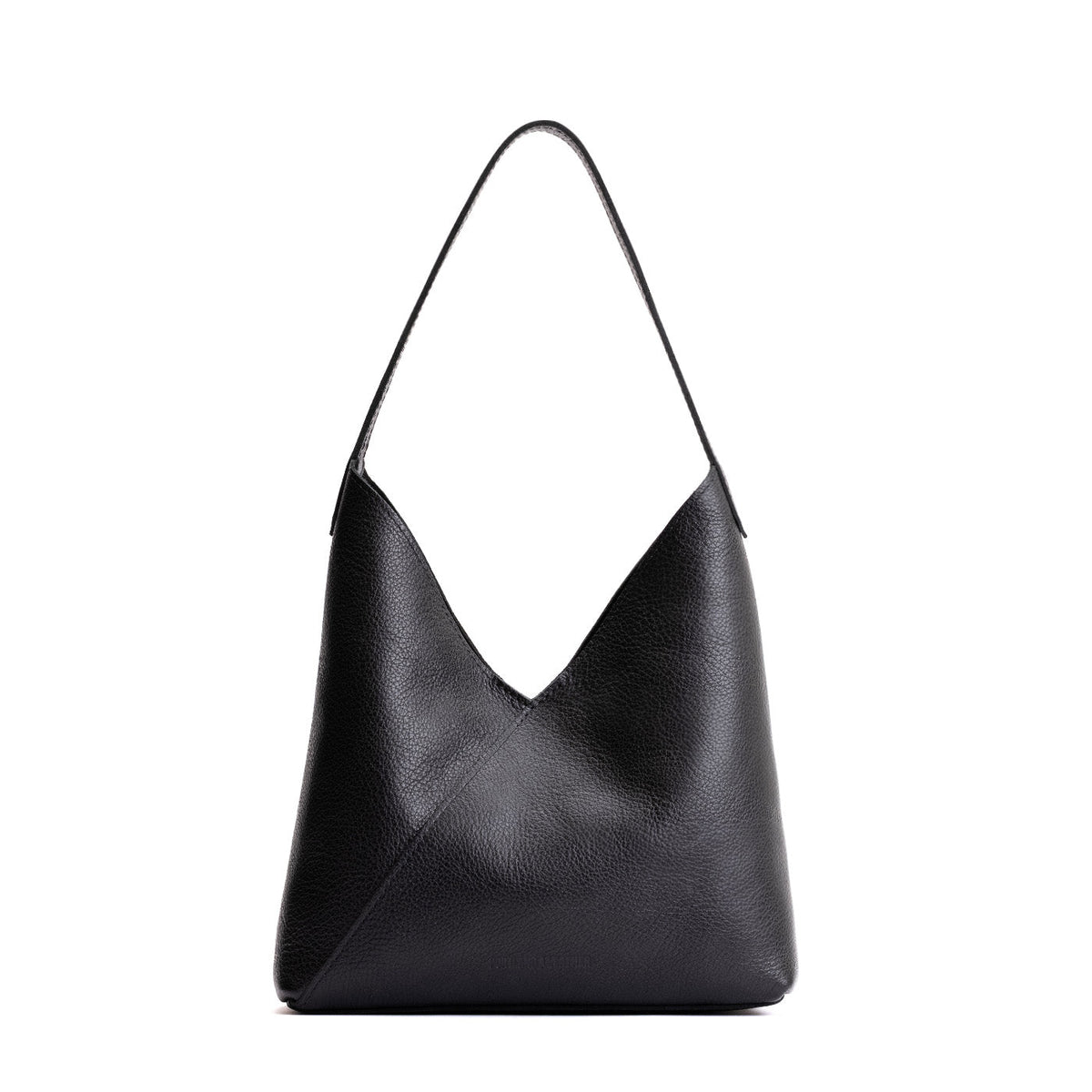 Pebbled--black*Large | Mid-size shoulder bag with magnetic snap closure