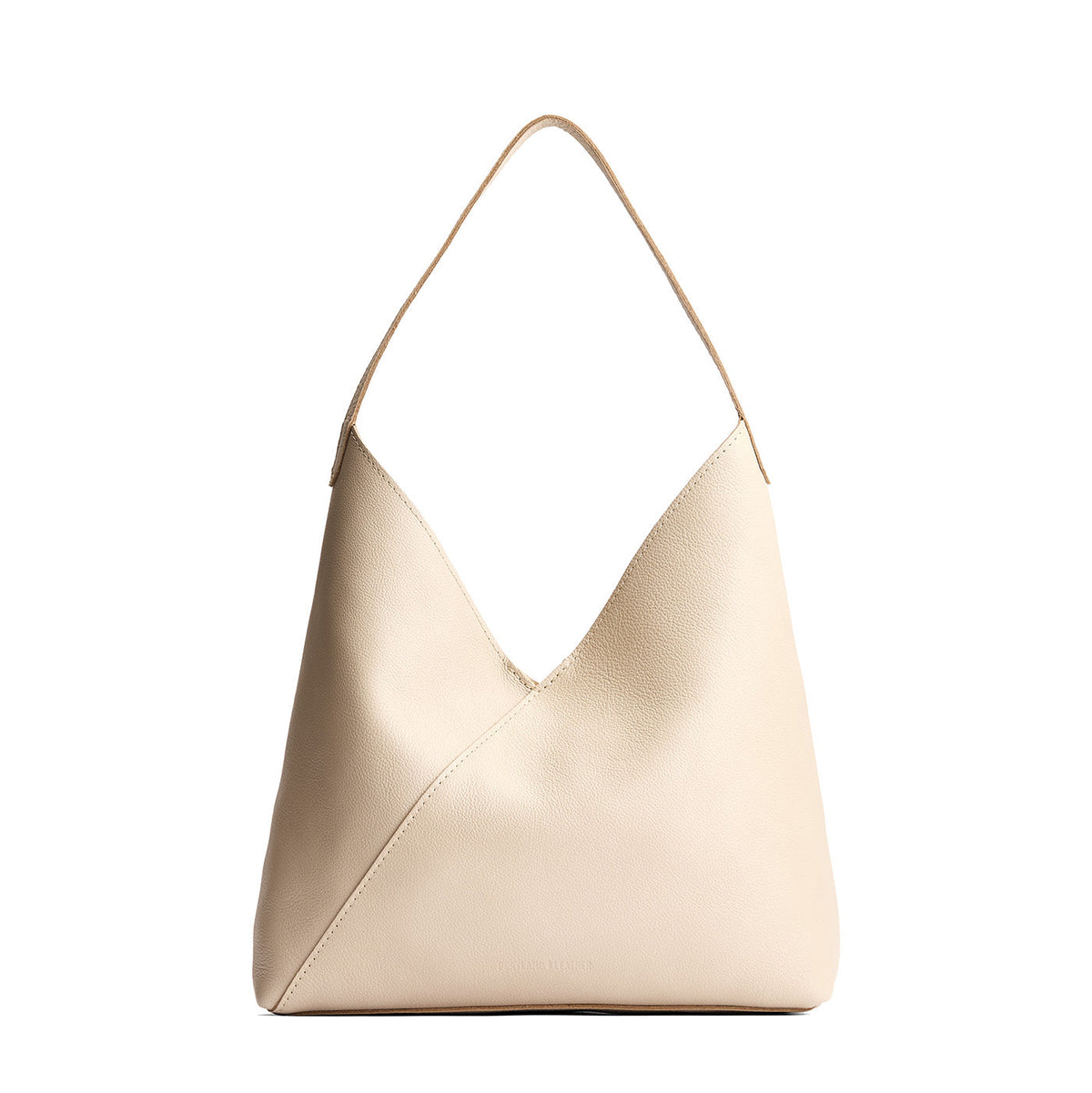Pebbled Bone*Oversized | Large shoulder bag with magnetic snap closure