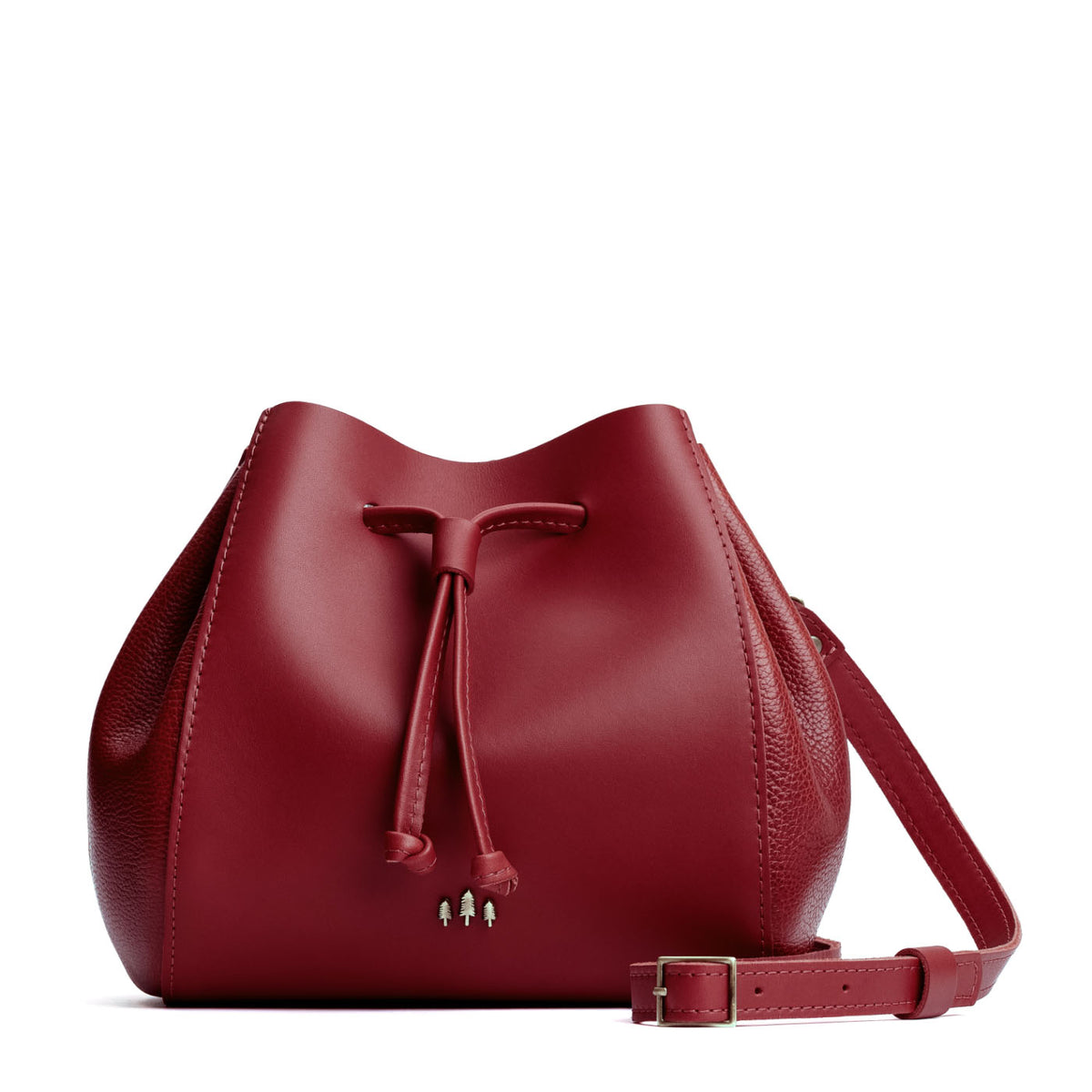 Chili Red | Bucket bag with cinched drawstring closure
