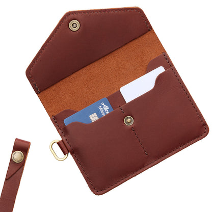 Cognac | Small Leather Passport Wristlet