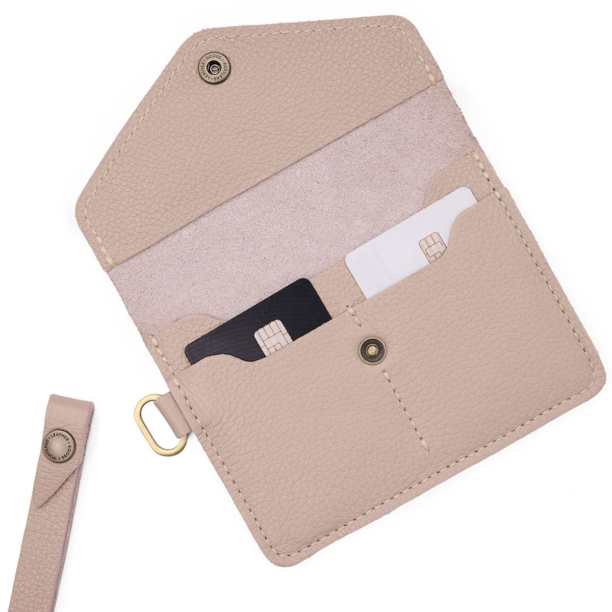 Oatmilk | Small Leather Passport Wristlet
