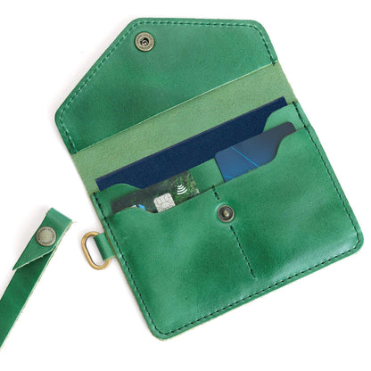 Cowboy Mint | Small Leather Passport Wristlet