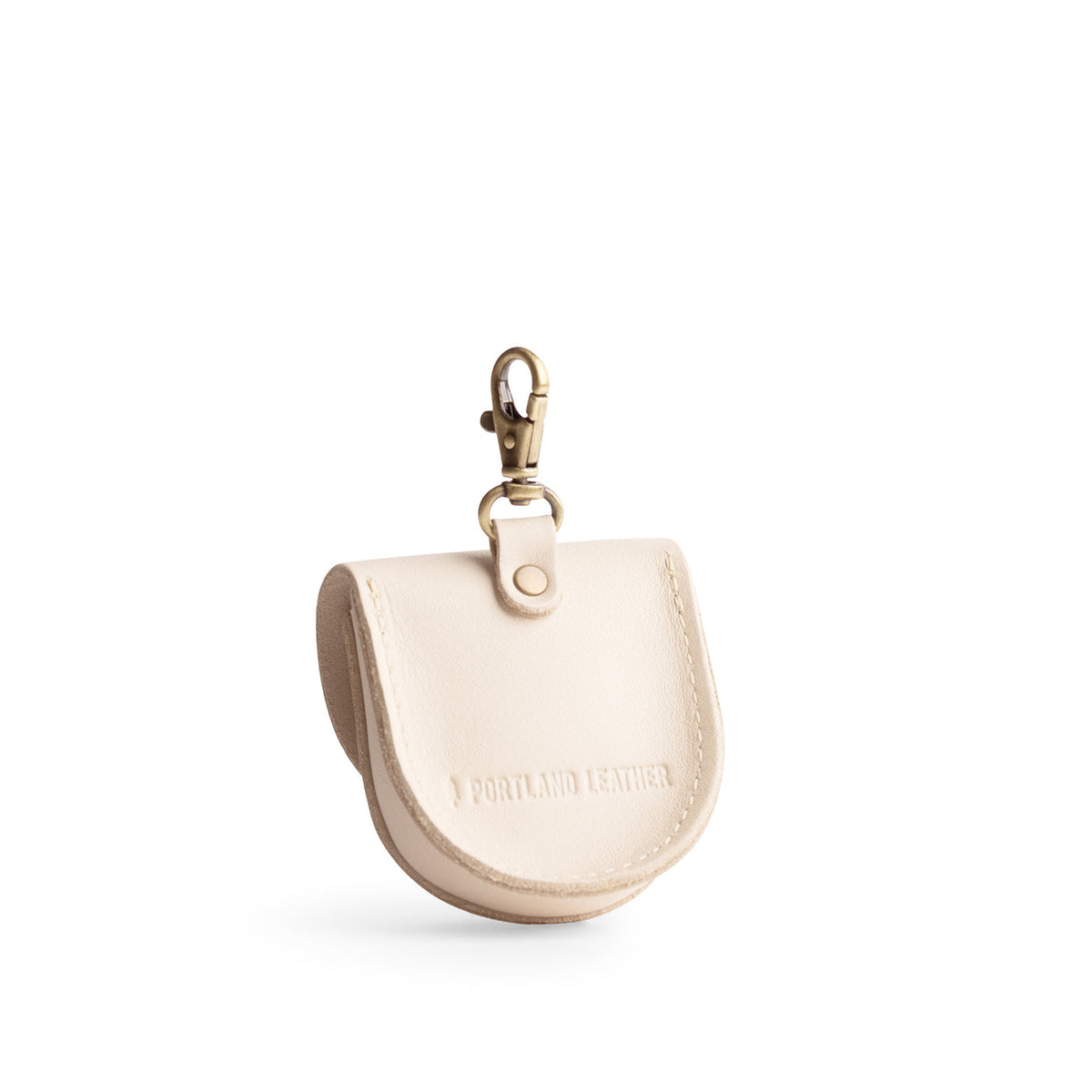 Bone | U shaped pouch with leather flower applique