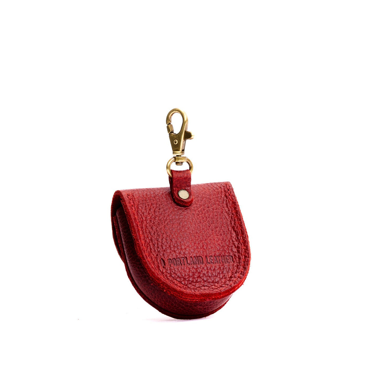 Chili Red | U shaped pouch with leather flower applique