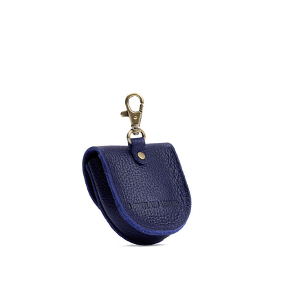 Cobalt | U shaped pouch with leather flower applique