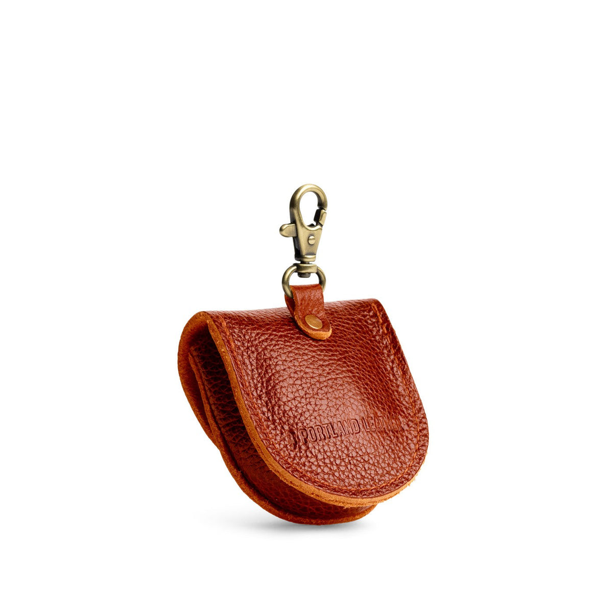 Nutmeg | U shaped pouch with leather flower applique