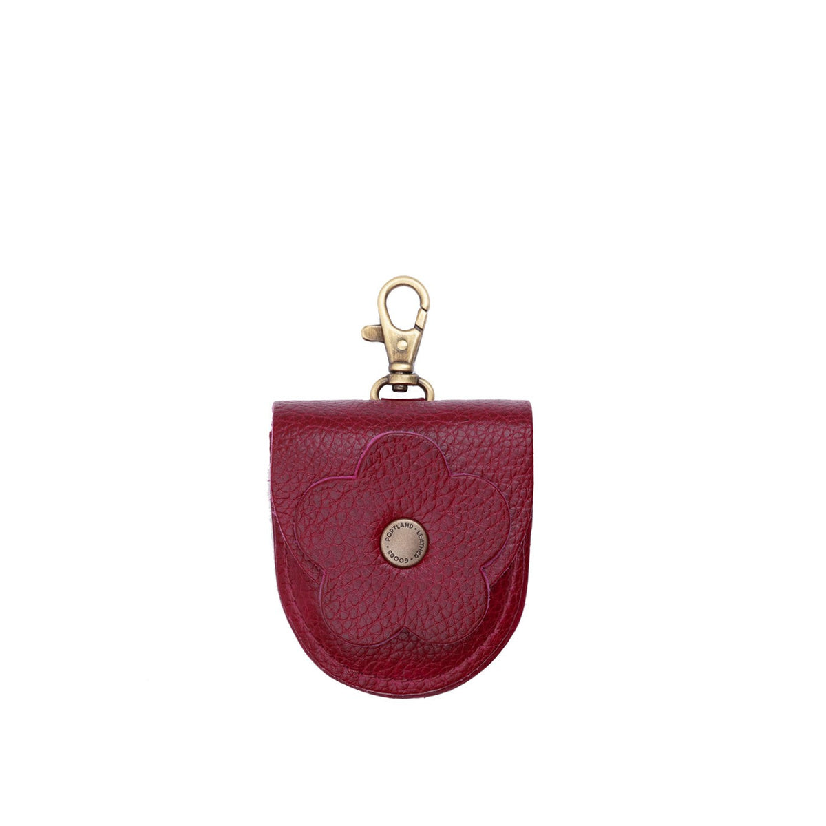 Orchid | U shaped pouch with leather flower applique