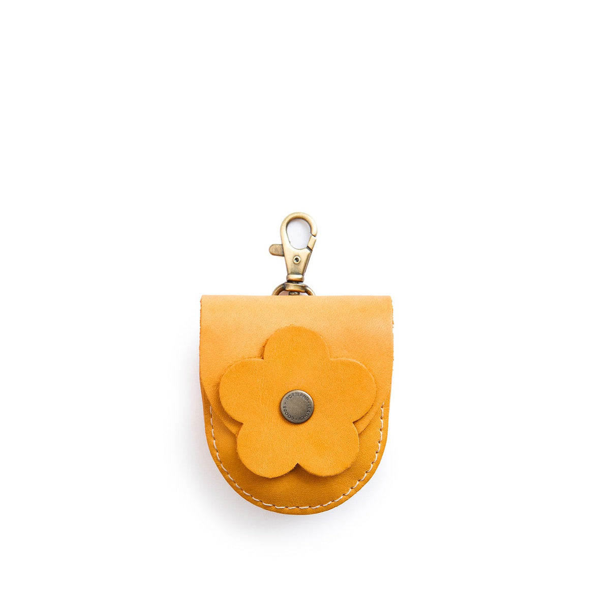 Sunflower | U shaped pouch with leather flower applique