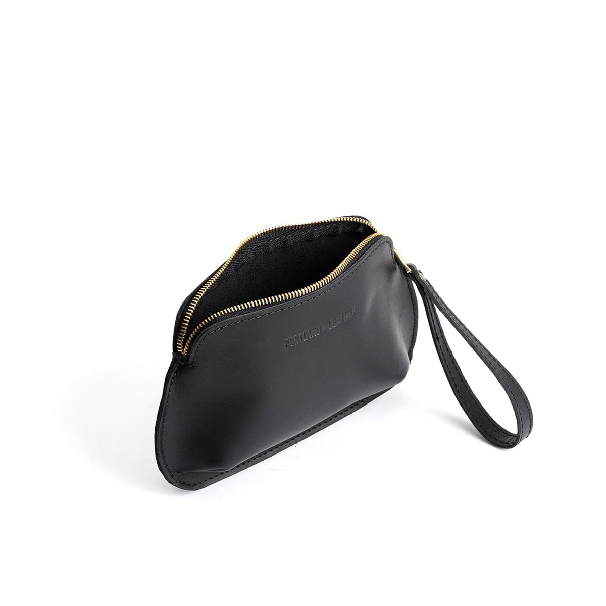 Black*Large | Large pouch with top zipper and curved edges
