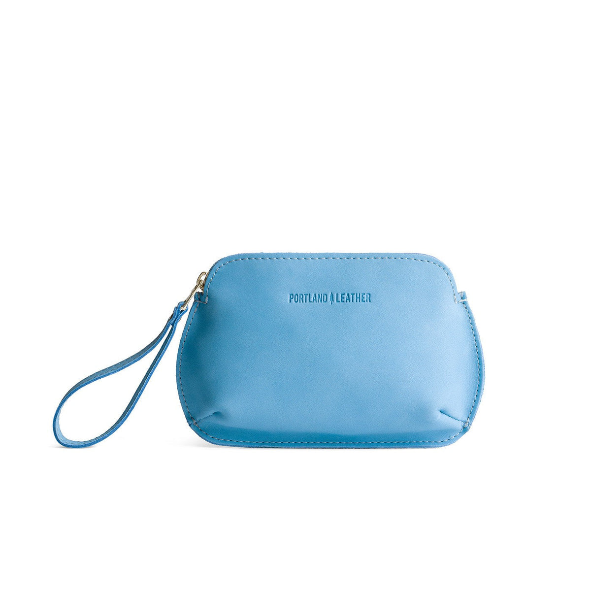 Iceberg Blue*Large | Large pouch with top zipper and curved edges