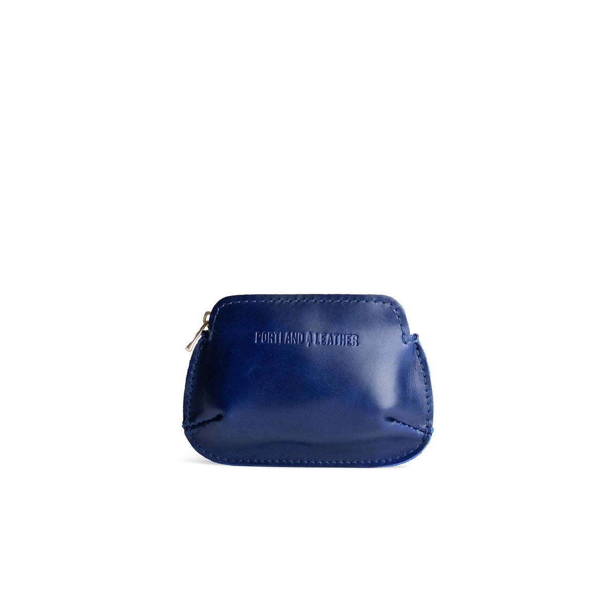 Cowboy Blue*Small | Small pouch with top zipper and curved edges
