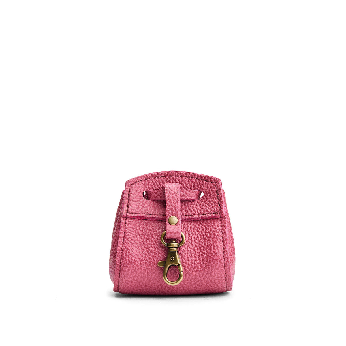 Wild Rose | Small leather pouch with leather drawstring closure and lobster claw clasp