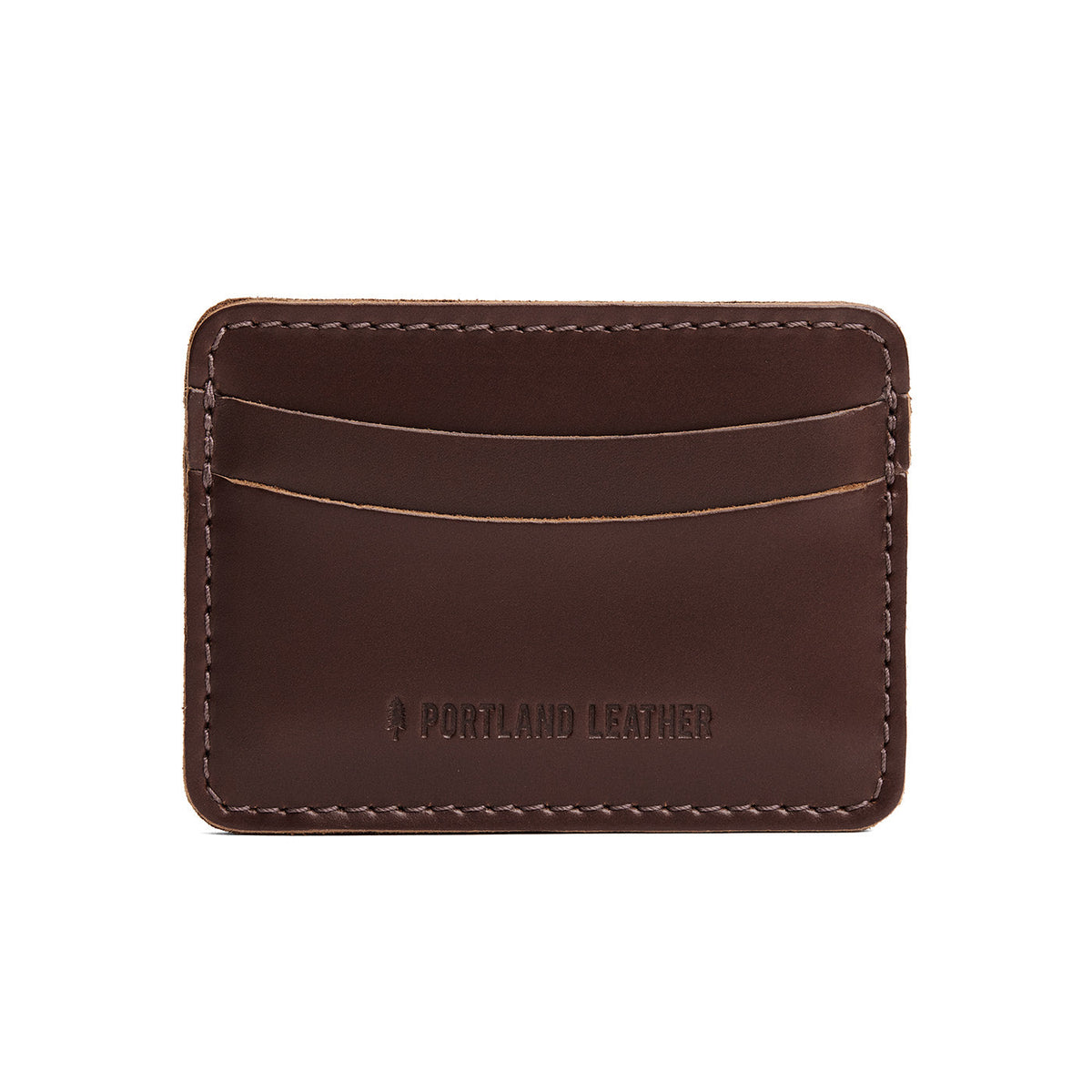 Chocolate Brown | Minimalist leather wallet with card slots and PLG logo