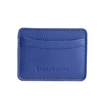 Molino Blue | Minimalist leather wallet with card slots and PLG logo