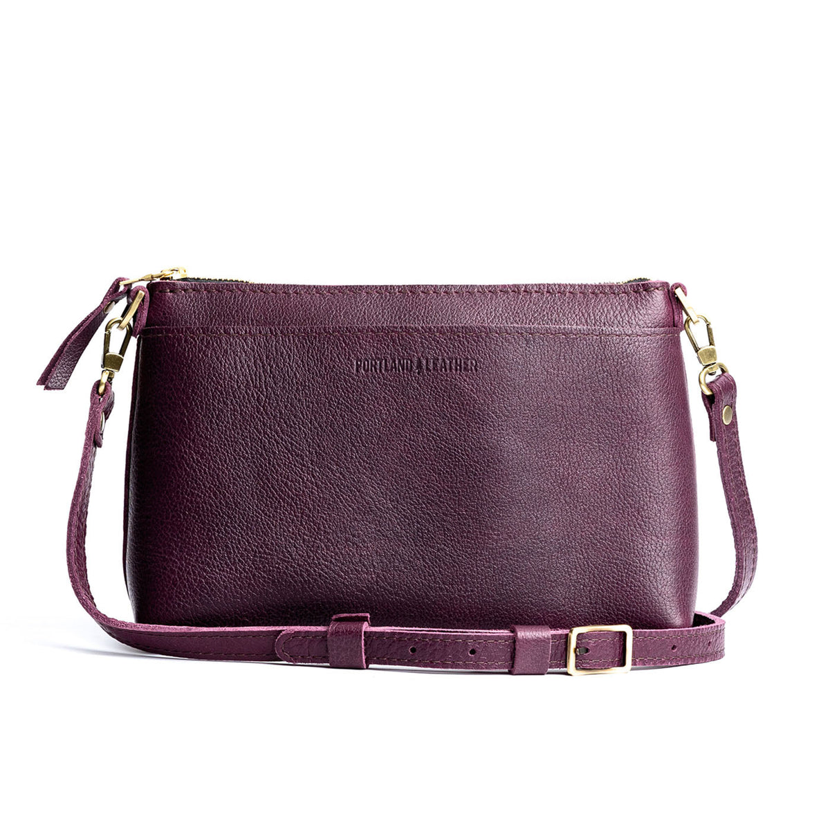 Plum*Small | Zip top petite crossbody bag with detachable strap