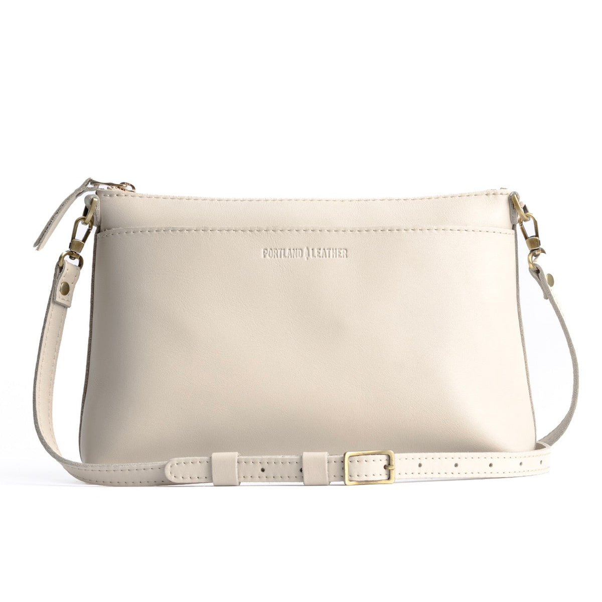 Bone*Large | Zip top crossbody bag with detachable strap