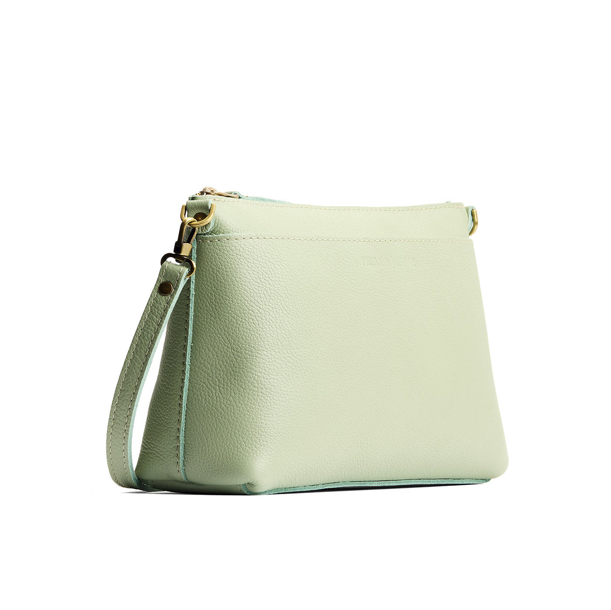 Pistachio*Large | Zip top crossbody bag with detachable strap