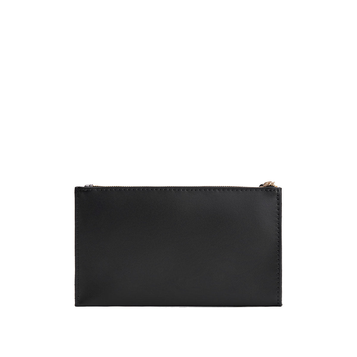 Black*Large | Wristlet pouch with front pocket and zipper closure