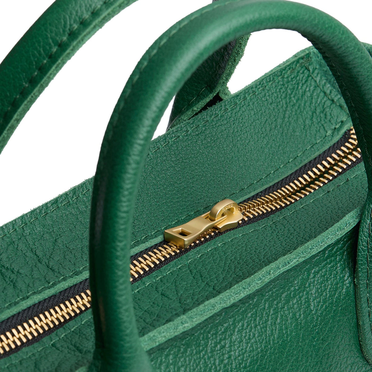 Bacalar*ANY*Zipper | Petite tote purse with structured leather handles and crossbody strap