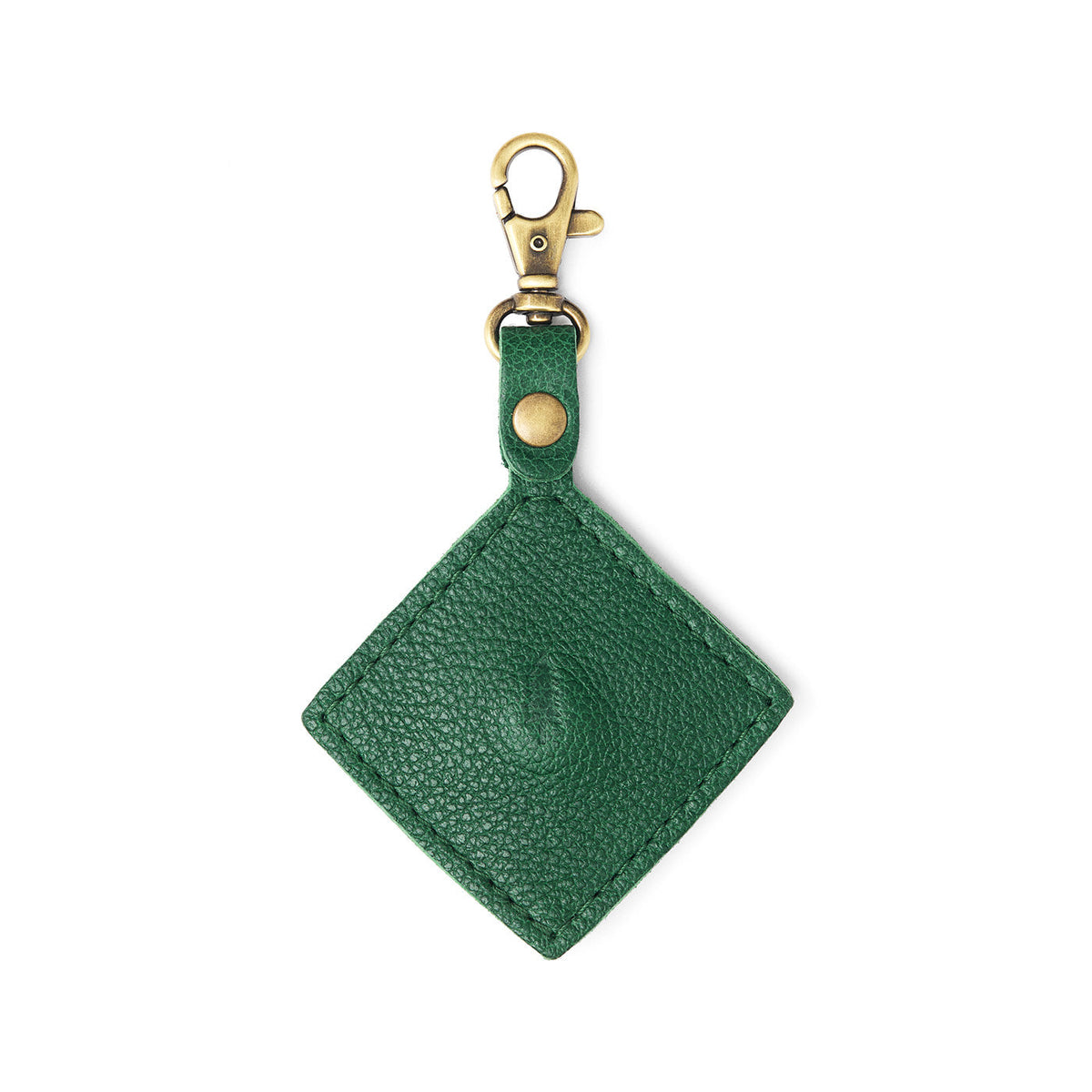Bacalar | Diamond shaped leather AirTag holder on a lobster clasp keychain