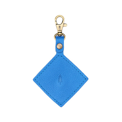 Skydive | Diamond shaped leather AirTag holder on a lobster clasp keychain