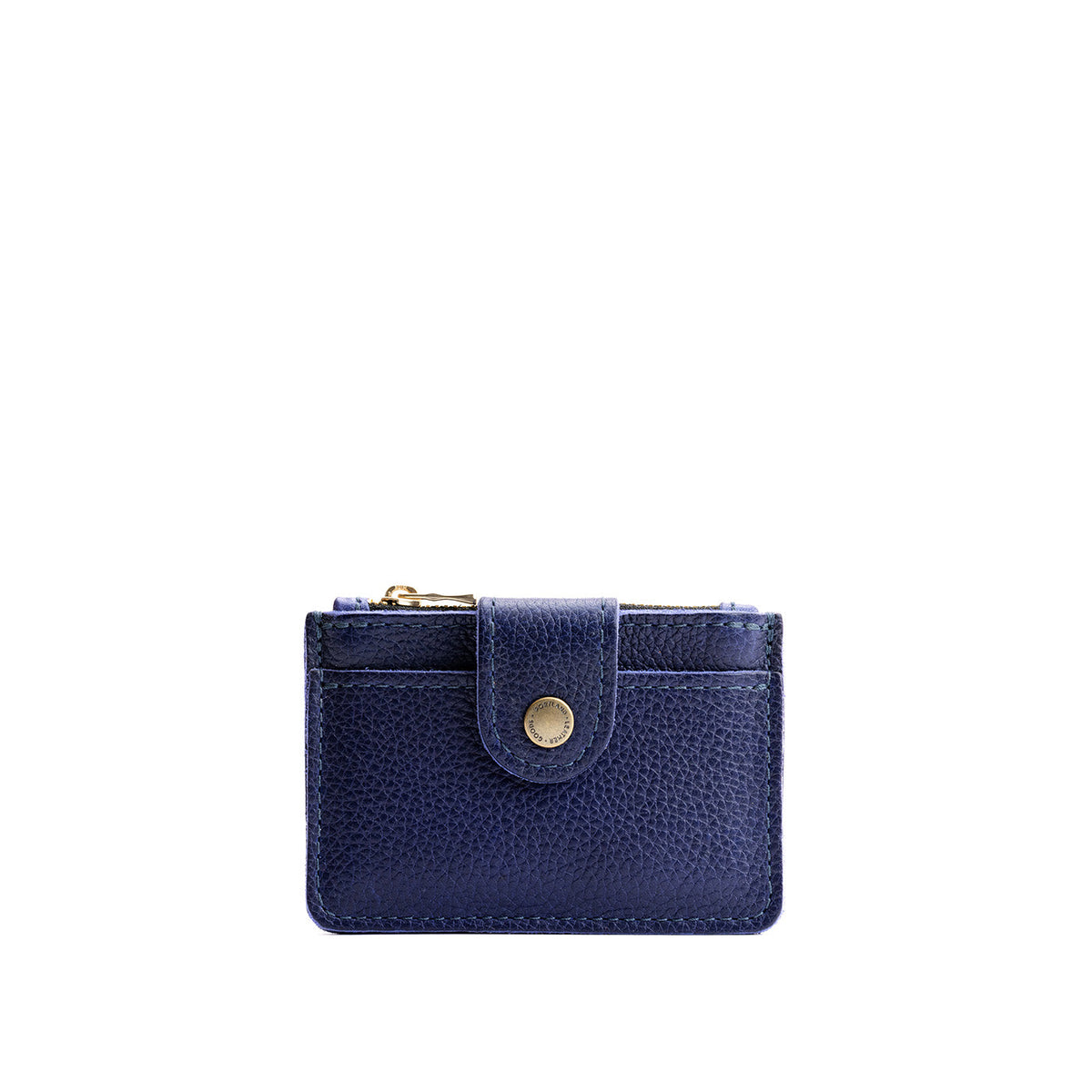 Cobalt | Compact wallet with snap closure and zippered pouch