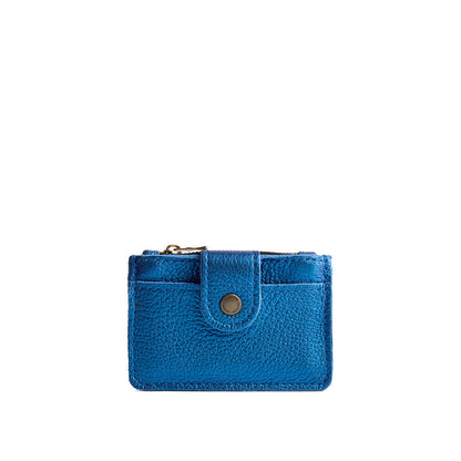 Comet Blue | Compact wallet with snap closure and zippered pouch