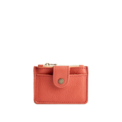 Coral | Compact wallet with snap closure and zippered pouch