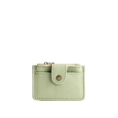 Pistachio | Compact wallet with snap closure and zippered pouch