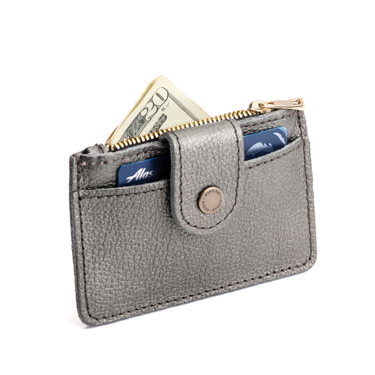 Stardust | Compact wallet with snap closure and zippered pouch