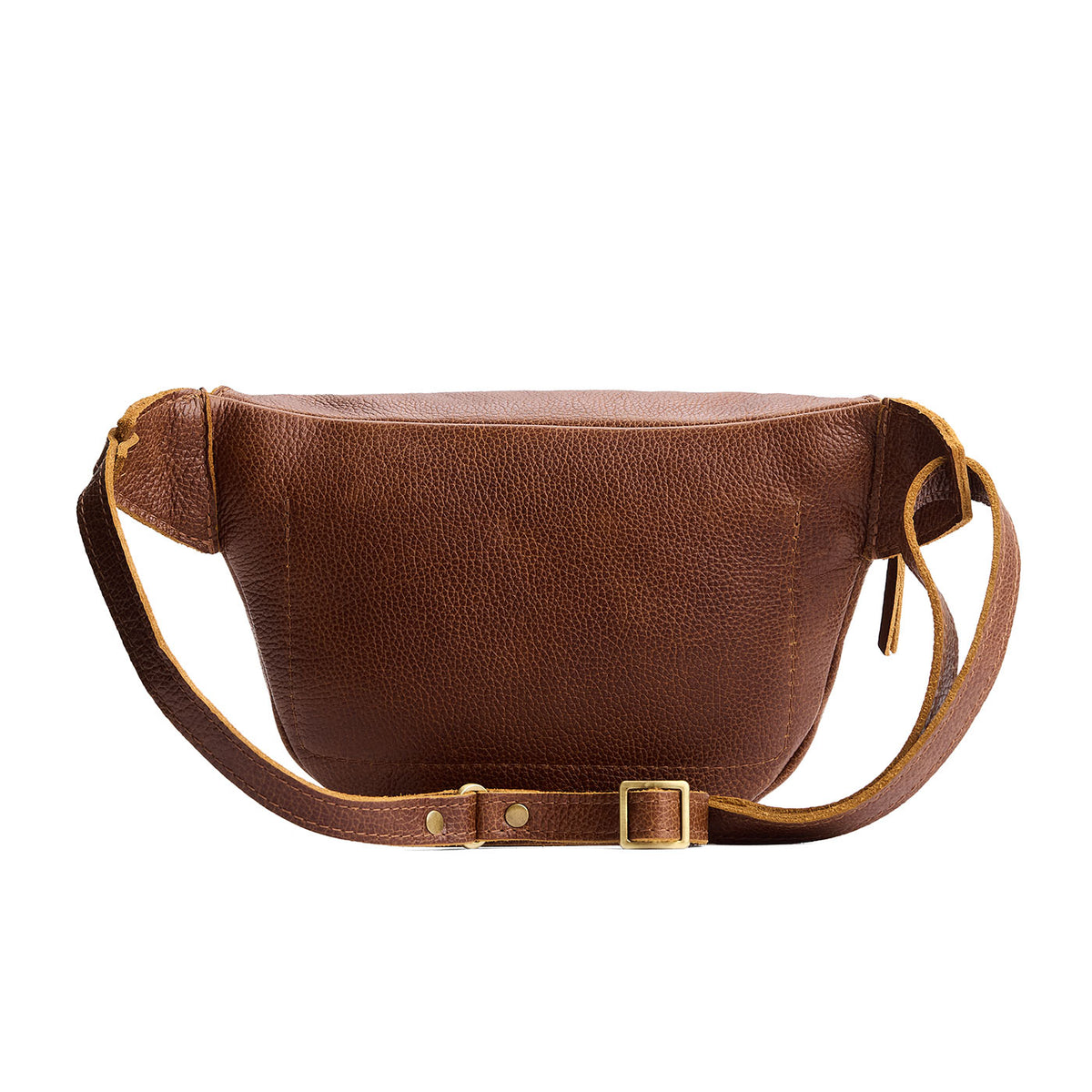 Asheville | Back of leather fanny pack shaped ba
