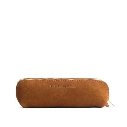 Jackson | Leather pouch with curved seams and top zipper
