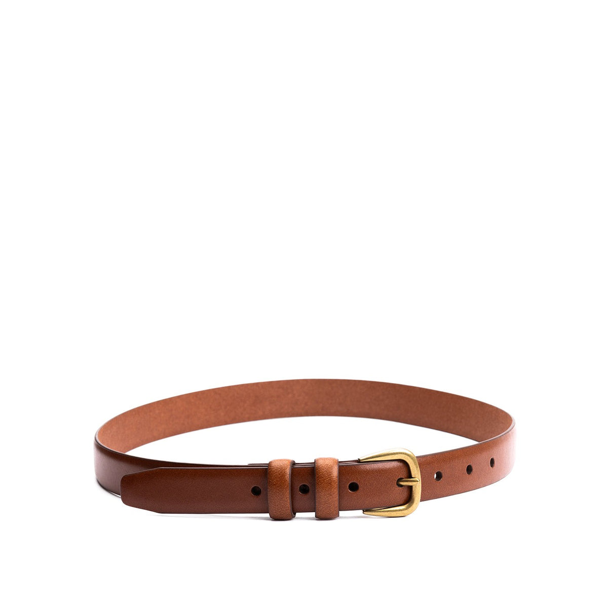 Amber | Women's slim double loop leather belt