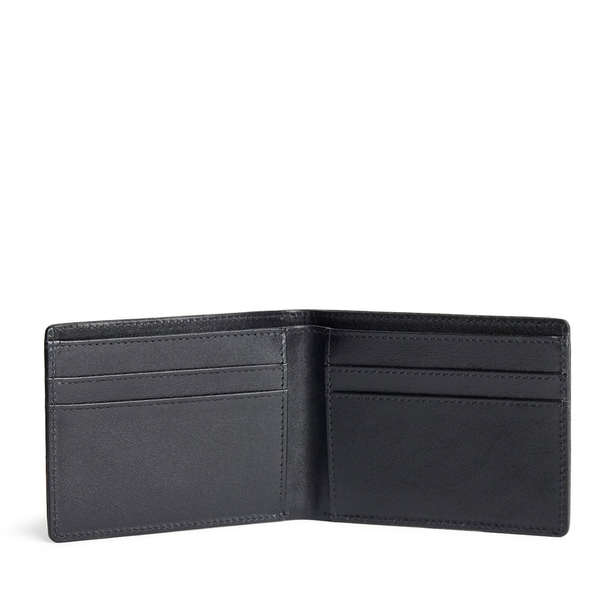 Black Rock*Classic | Bifold leather wallet with visible stitching on a white background