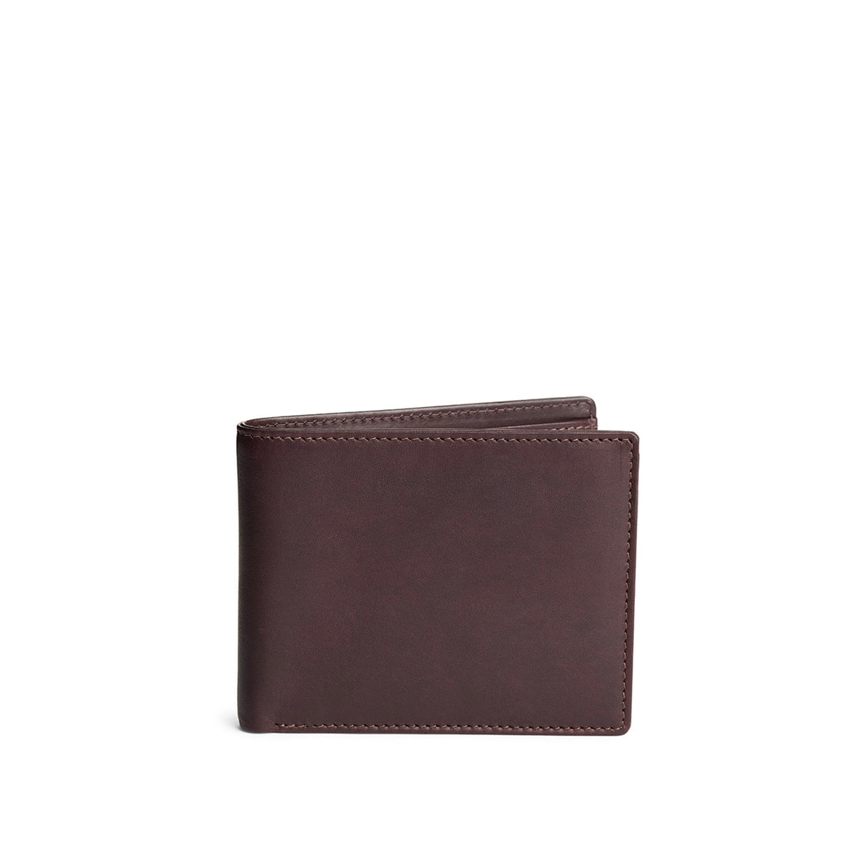Trailstone*Deluxe | Bifold leather wallet with visible stitching on a white background