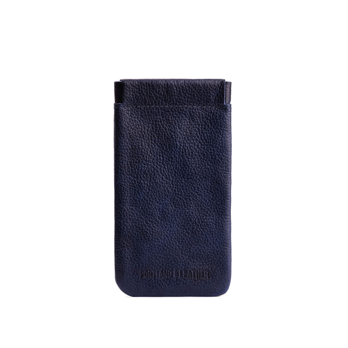 Cobalt | Leather glasses case with hidden metal spring closure