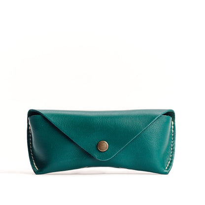 Peacock | Leather sunglasses case with snap closure