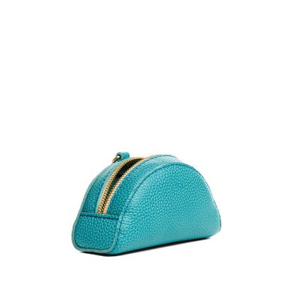 Seafoam | Small half-moon shaped keychain pouch with zipper closure